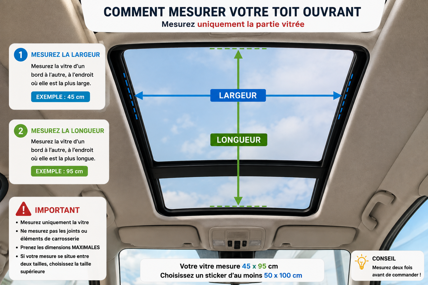 Autocollant toit ouvrant / Léopard